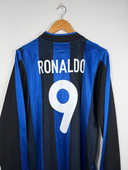 Maillot Manche Longue Domicile Inter Milan Ronaldo R9 saison 2000/2001