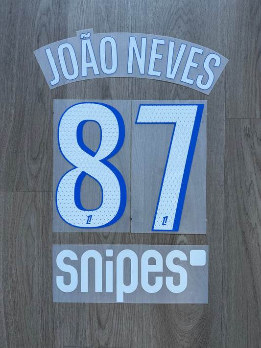 Flocage Officiel PSG Paris Saint Germain Joao Neves Third Ligue 1 2025/2026
