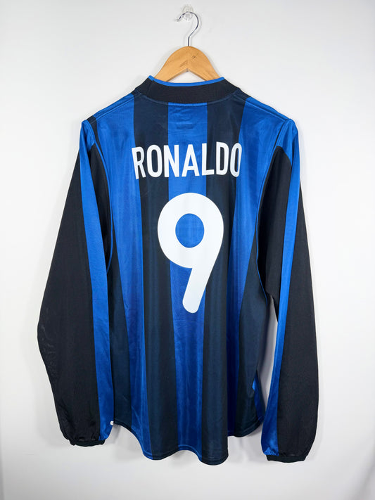 Maillot Manche Longue Domicile Inter Milan Ronaldo R9 saison 2000/2001