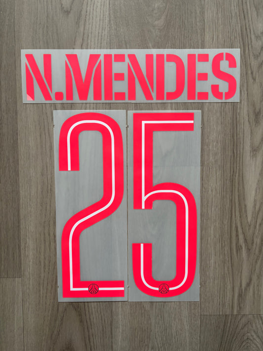 Flocage Officiel PSG Paris Saint Germain Nuno Mendes Fourth 2025/2026