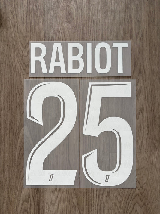 Flocage Officiel OM Olympique de Marseille Rabiot Away 2024/2025