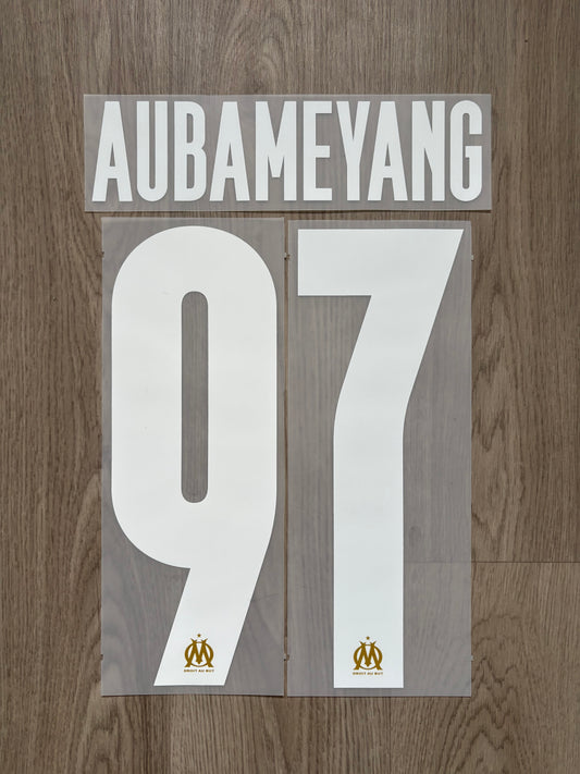 Flocage Officiel OM Olympique de Marseille Aubameyang Away/Third Ligue des Champions 2025/2026