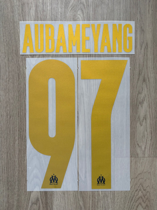 Flocage Officiel OM Olympique de Marseille Aubameyang Home Ligue des Champions 2025/2026