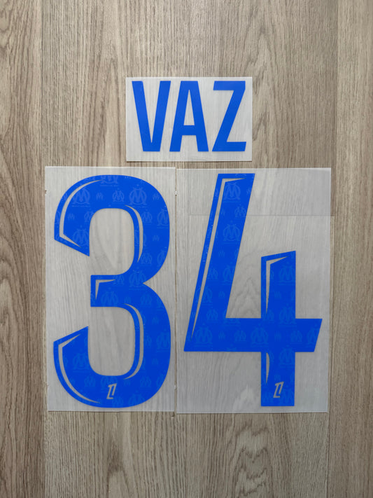 Flocage Officiel OM Olympique de Marseille Vaz  Fourth 2025/2026