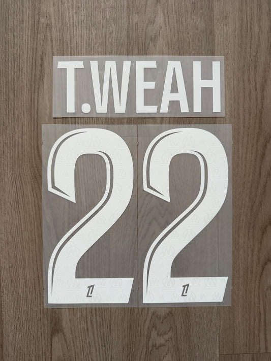 Flocage Officiel OM Olympique de Marseille T.Weah Away 2025/2026