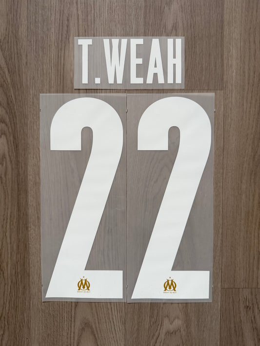 Flocage Officiel OM Olympique de Marseille T.Weah Away/Third Ligue des Champions 2025/2026